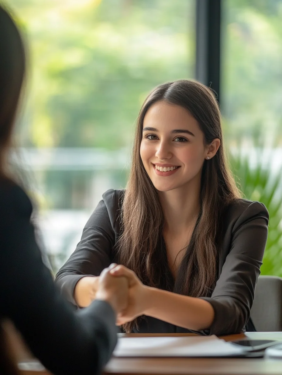 American woman discussing iou financial loan terms with advisor